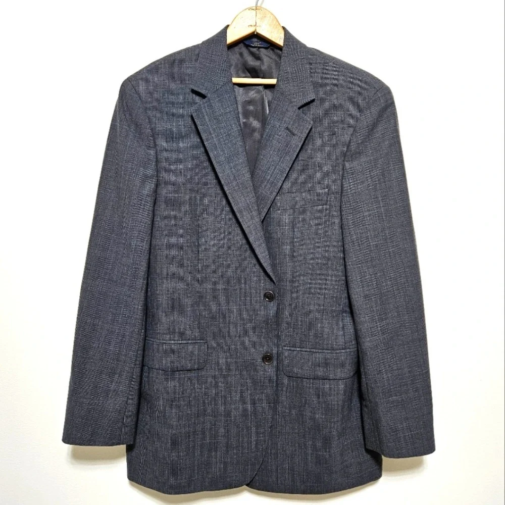 Brooks‎ Brothers Mens 346 Wool Stretch Blazer Sportcoat Wedding Gray Blue 41R
